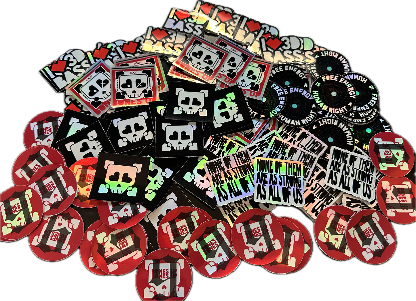 9 Bones Up “Sticker Pack” (6 Stickers) - Holographic