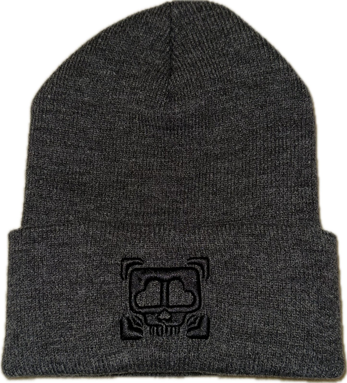 9 Bones Up - 3D Puff "Heart Eyes Skull" B-Side Beanie Cap - Black