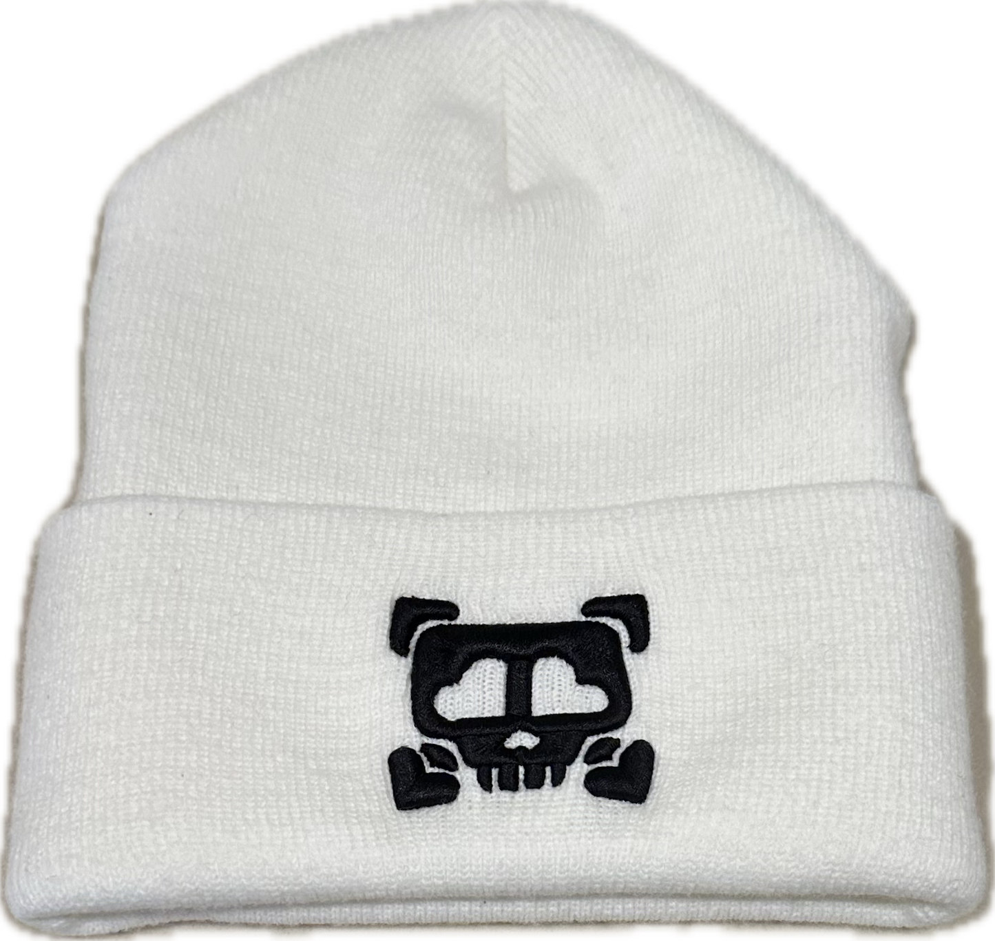 9 Bones Up - 3D Puff "Heart Eyes Skull" B-Side Beanie Cap - Black