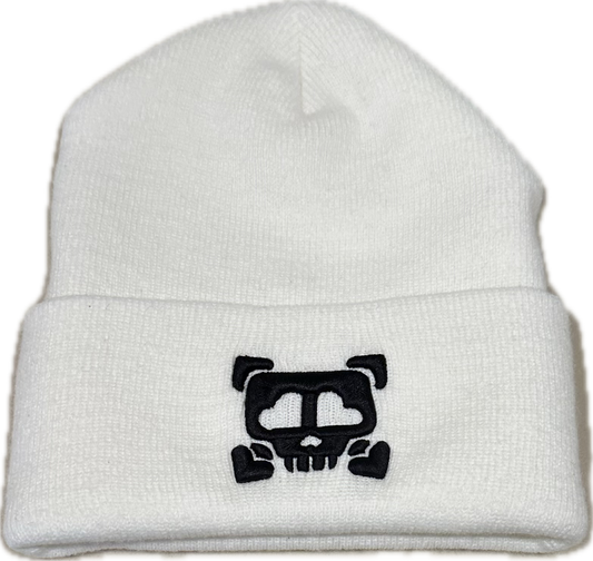 9 Bones Up - 3D Puff "Heart Eyes Skull" B-Side Beanie Cap - White