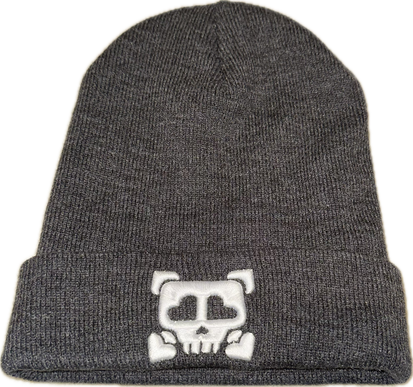 9 Bones Up - 3D Puff "Heart Eyes Skull" B-Side Beanie Cap - Black