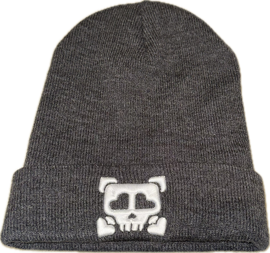 9 Bones Up - 3D Puff "Heart Eyes Skull" B-Side Beanie Cap - Dark Grey